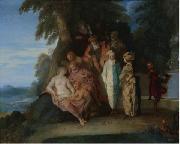 Claude Gillot A scene inspired by the Commedia Germany oil painting artist